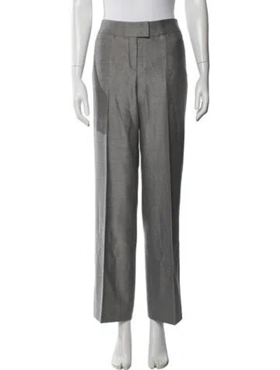 Pre-owned Escada Wool Straight Leg Pants In Grey