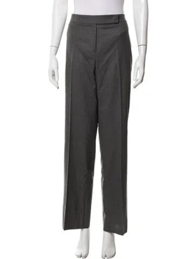 Pre-owned Escada Wool Straight Leg Pants In Grey