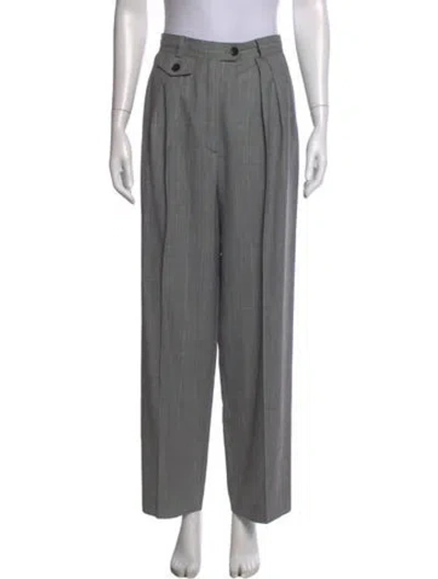 Pre-owned Escada Wool Straight Leg Pants In Grey