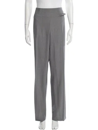 Pre-owned Escada Wool Straight Leg Pants In Grey