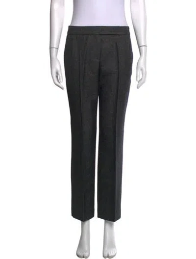 Pre-owned Escada Wool Straight Leg Pants In Grey