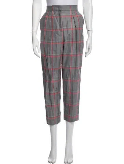 Pre-owned Escada Wool Straight Leg Pants In Grey