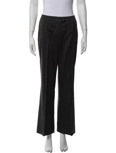 Pre-owned Escada Wool Straight Leg Pants In Grey