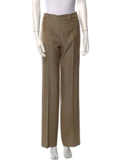 Pre-owned Escada Wool Straight Leg Pants In Neutral
