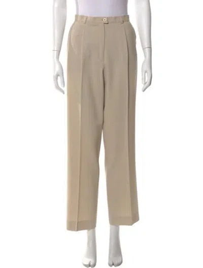Pre-owned Escada Wool Straight Leg Pants In Neutral