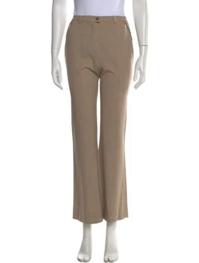 Pre-owned Escada Wool Straight Leg Pants In Neutral