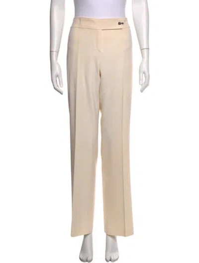 Pre-owned Escada Wool Straight Leg Pants In Neutrals