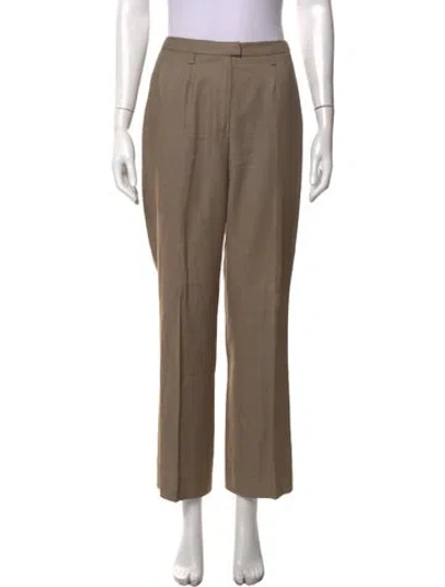 Pre-owned Escada Wool Straight Leg Pants In Neutrals