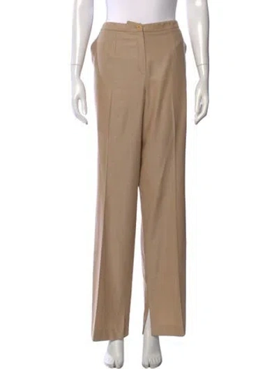Pre-owned Escada Wool Straight Leg Pants In Neutrals