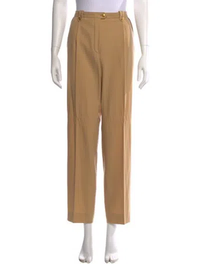Pre-owned Escada Wool Straight Leg Pants In Neutrals