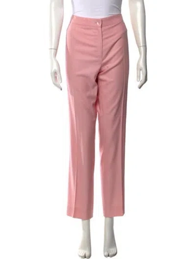 Pre-owned Escada Wool Straight Leg Pants In Pink