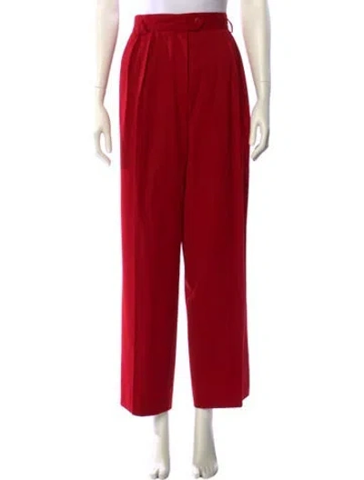 Pre-owned Escada Wool Straight Leg Pants In Red