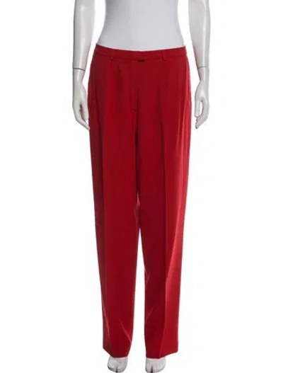 Pre-owned Escada Wool Straight Leg Pants In Red