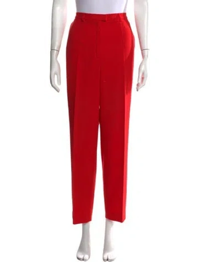 Pre-owned Escada Wool Straight Leg Pants In Red