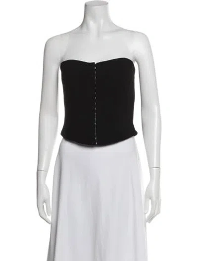 Pre-owned Escada Wool Strapless Top W/ Tags In Black