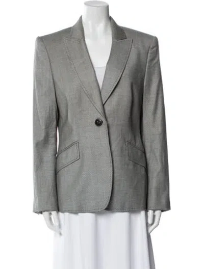 Pre-owned Escada Wool Striped Blazer In Black