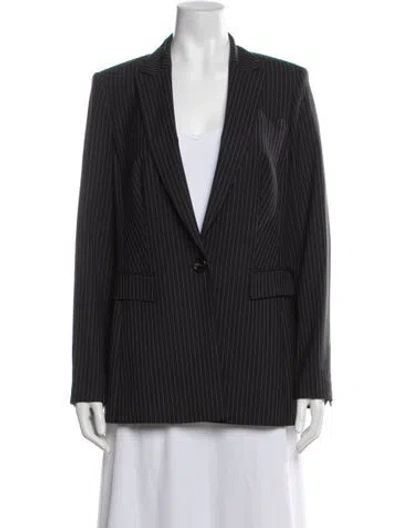 Pre-owned Escada Wool Striped Blazer In Black