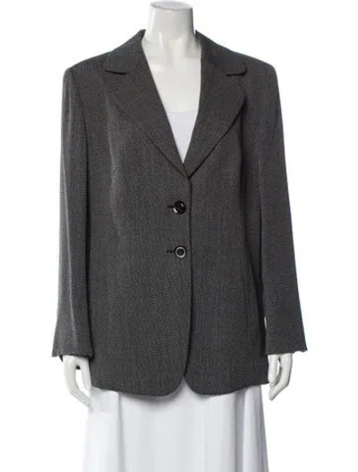 Pre-owned Escada Wool Striped Blazer In Gray