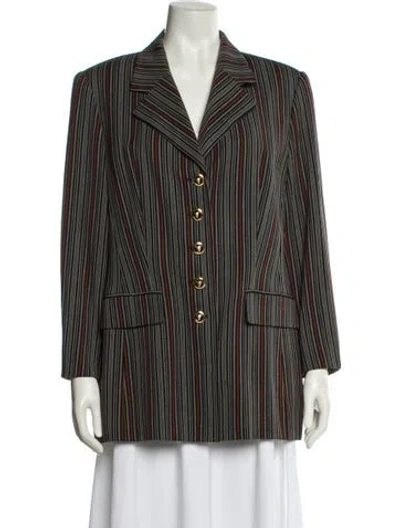 Pre-owned Escada Wool Striped Blazer In Multi