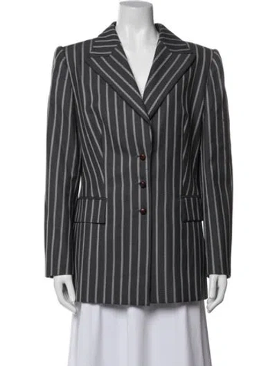 Pre-owned Escada Wool Striped Blazer In Multi