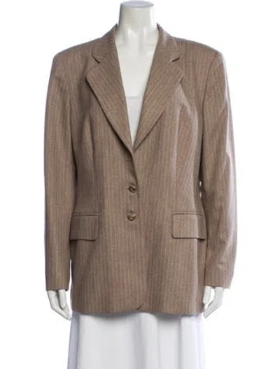Pre-owned Escada Wool Striped Blazer In Neutrals