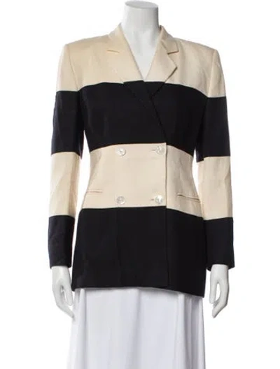 Pre-owned Escada Wool Striped Coat In Multi