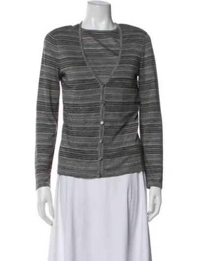 Pre-owned Escada Wool Striped Set In Gray