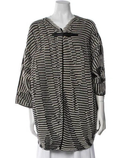 Pre-owned Escada Wool Striped Sweater In Black