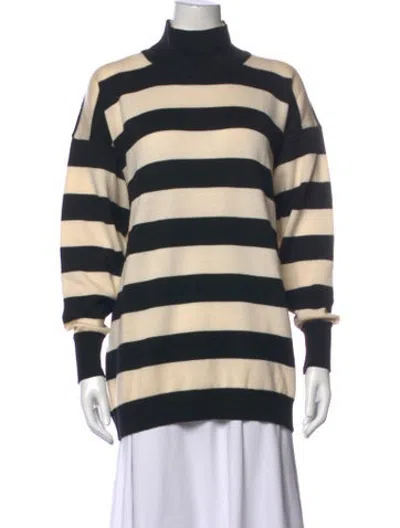Pre-owned Escada Wool Striped Sweater In Black/neutrals