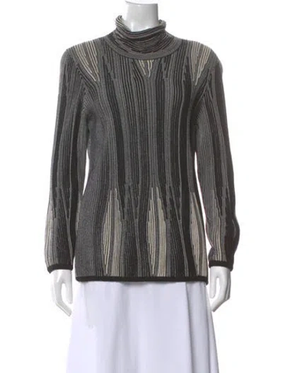Pre-owned Escada Wool Striped Sweater In Multi