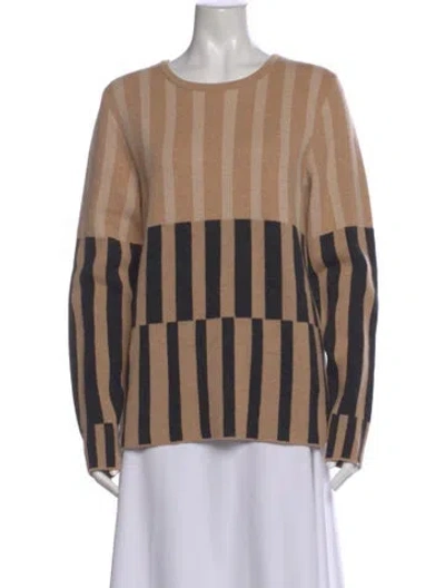 Pre-owned Escada Wool Striped Sweater W/ Tags In Neutral