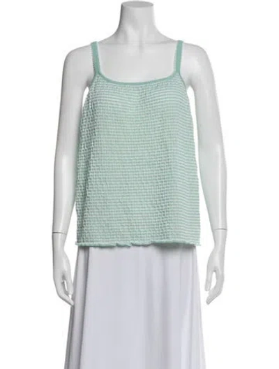Pre-owned Escada Wool Striped Top In Green