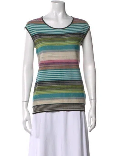 Pre-owned Escada Wool Striped Top In Pink