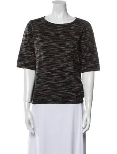 Pre-owned Escada Wool Striped T-shirt In Black