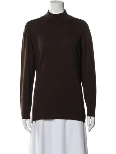 Pre-owned Escada Wool Turtleneck Sweater In Brown