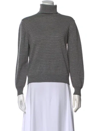 Pre-owned Escada Wool Turtleneck Sweater In Gray