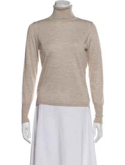 Pre-owned Escada Wool Turtleneck Sweater In Neutral