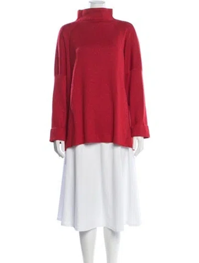Pre-owned Escada Wool Turtleneck Sweater In Red