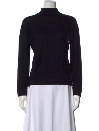 Pre-owned Escada Wool Turtleneck Top In Black