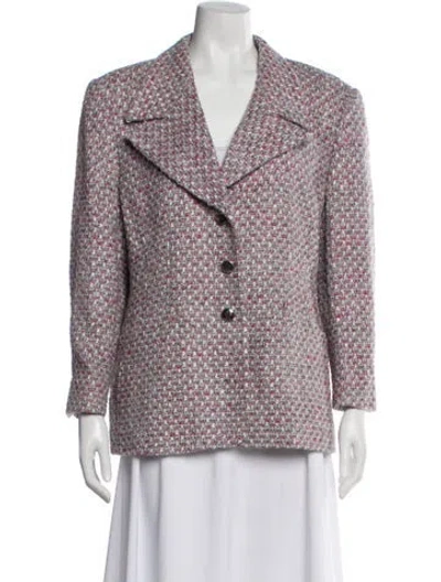 Pre-owned Escada Wool Tweed Pattern Blazer In Multi