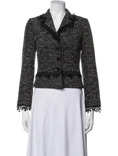 Pre-owned Escada Wool Tweed Pattern Blazer In Multicolor