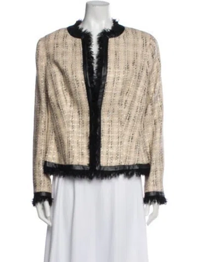 Pre-owned Escada Wool Tweed Pattern Blazer In Neutrals