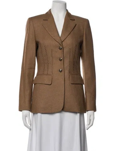 Pre-owned Escada Wool Tweed Pattern Blazer In Neutrals