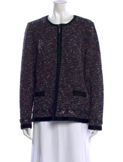 Pre-owned Escada Wool Tweed Pattern Sweater In Blue