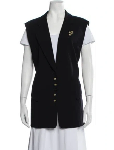 Pre-owned Escada Wool Vest In Black/blue