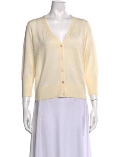 Pre-owned Escada Wool V-neck Sweater In Neutral