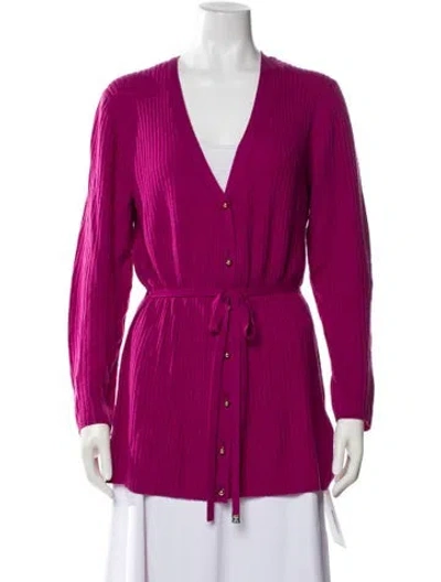 Pre-owned Escada Wool V-neck Sweater In Pink