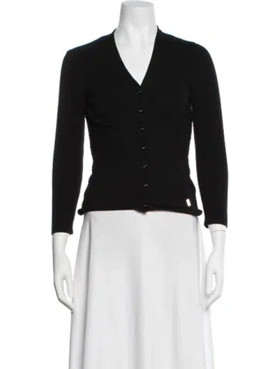 Pre-owned Escada Wool V-neck Sweater In White