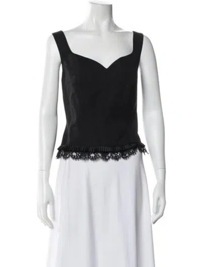 Pre-owned Escada Wool V-neck Top In Black
