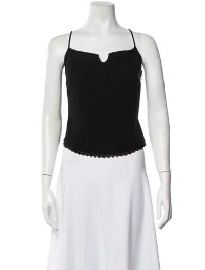 Pre-owned Escada Wool V-neck Top In Blue